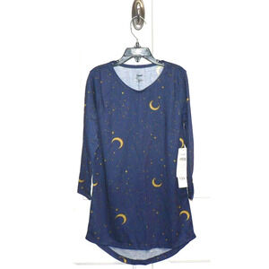 Leveret Girls Moon & Stars Long Sleeve Nightgown in Blue‎ Moon Size 5Y MSRP $60